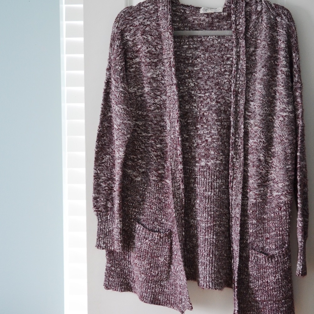 Maroon Cardigan Sweater